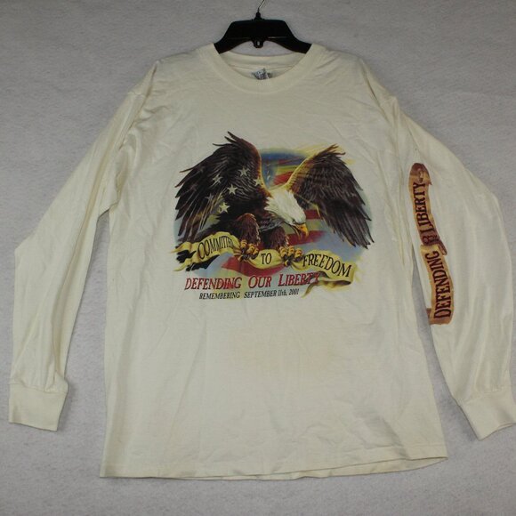 Vintage Long sleeve T-Shirt "Defending Our Liberty". Men's Size Large. - Picture 1 of 9